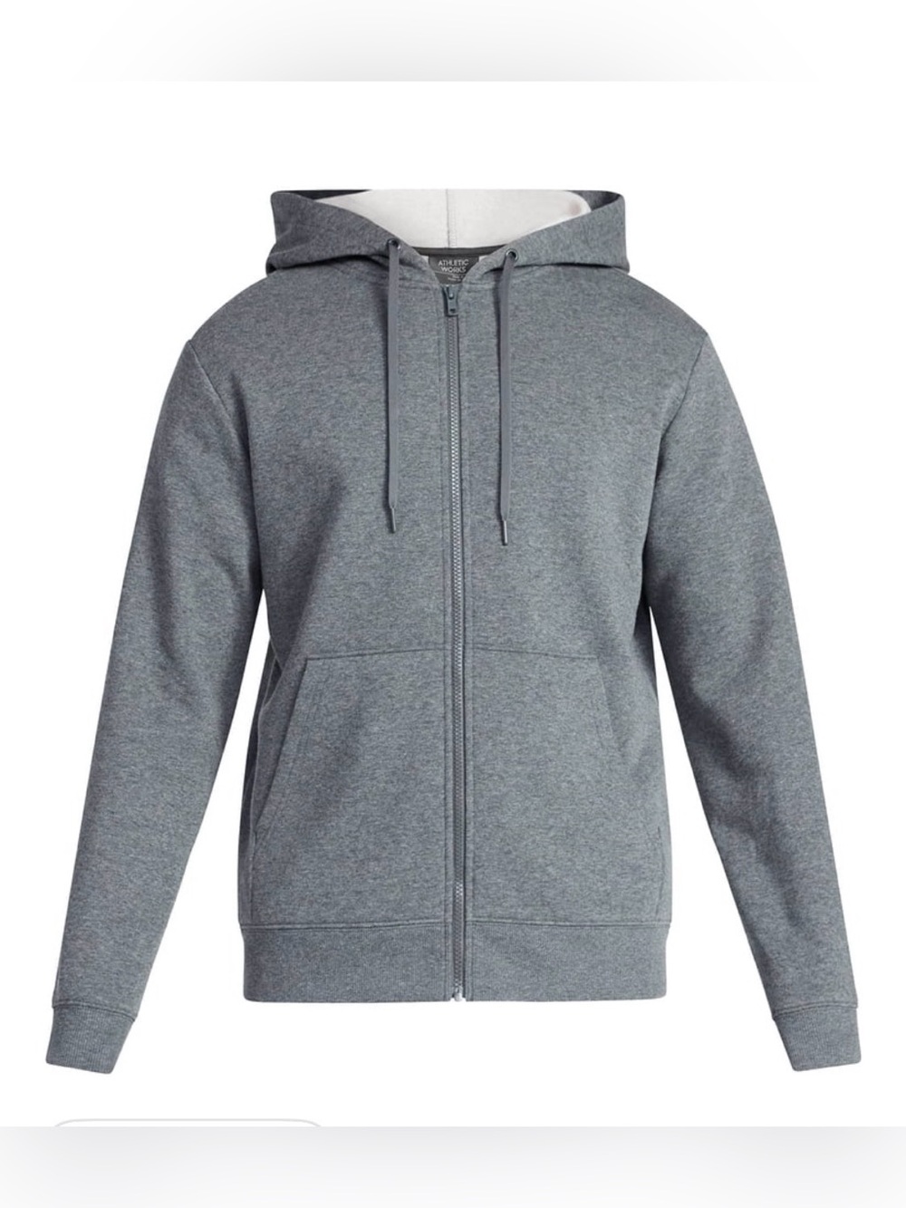 0225: Athletic Works Men's Heather Gray Full-Zip Hoodie